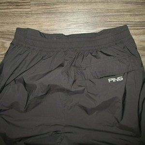 Mens Black Ping Golf Rain Pants LARGE Nylon